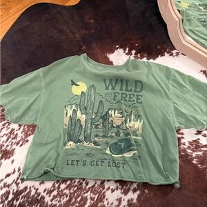 Let's Get Lost Green Graphic Tee
